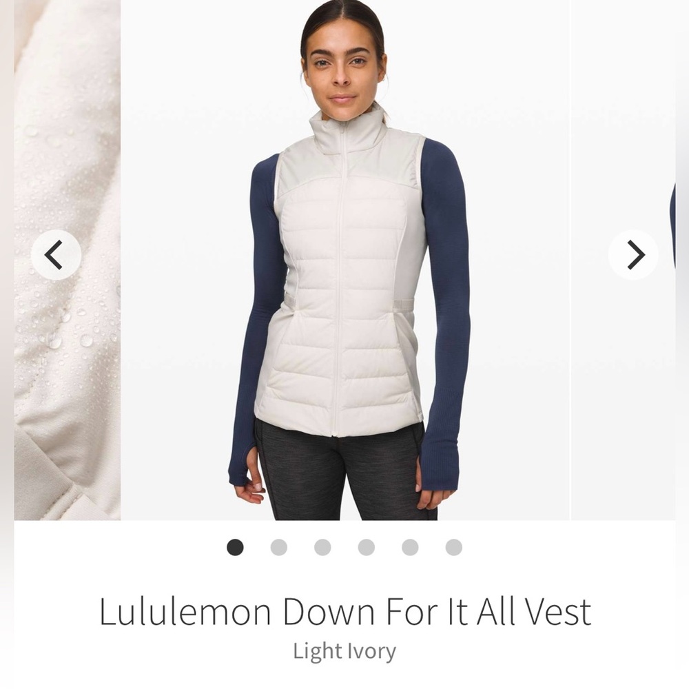 Lululemon light pink Down For It All Vest
